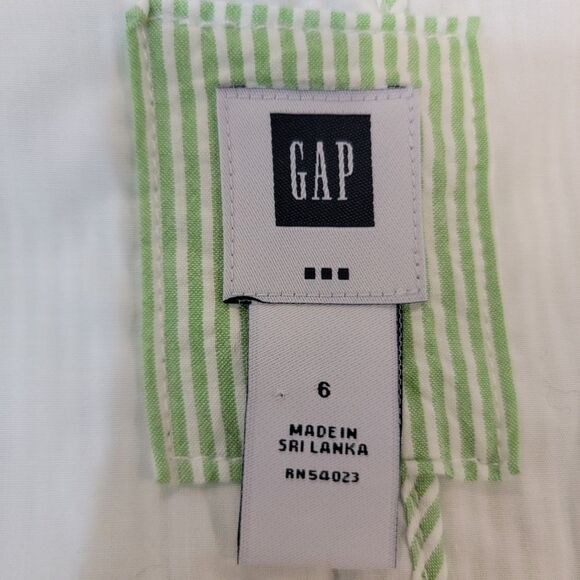 GAP Green And White Striped Button Front Blazer Jacket size 6 - Picture 8 of 8